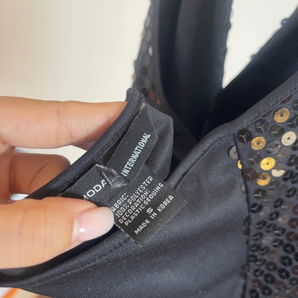 vintage black sequin halter top - Picture 5 of 5